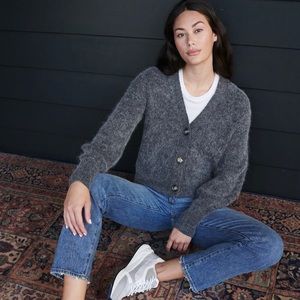 Quince alpaca wool cropped cardigan size small